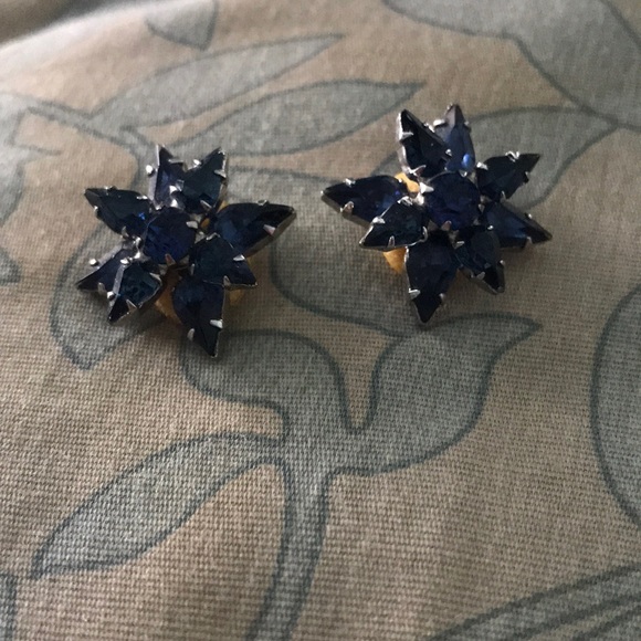 Blue quartz vintage Weiss earrings ! - Picture 2 of 4